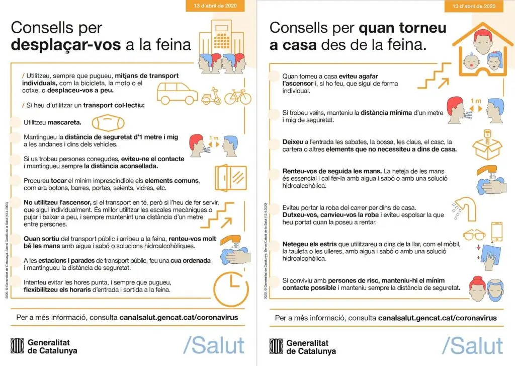 Consells generals per tornar a la feina