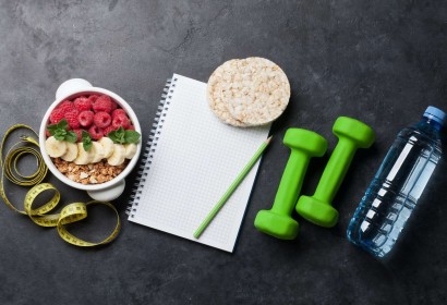 Healthy food and fitness concept