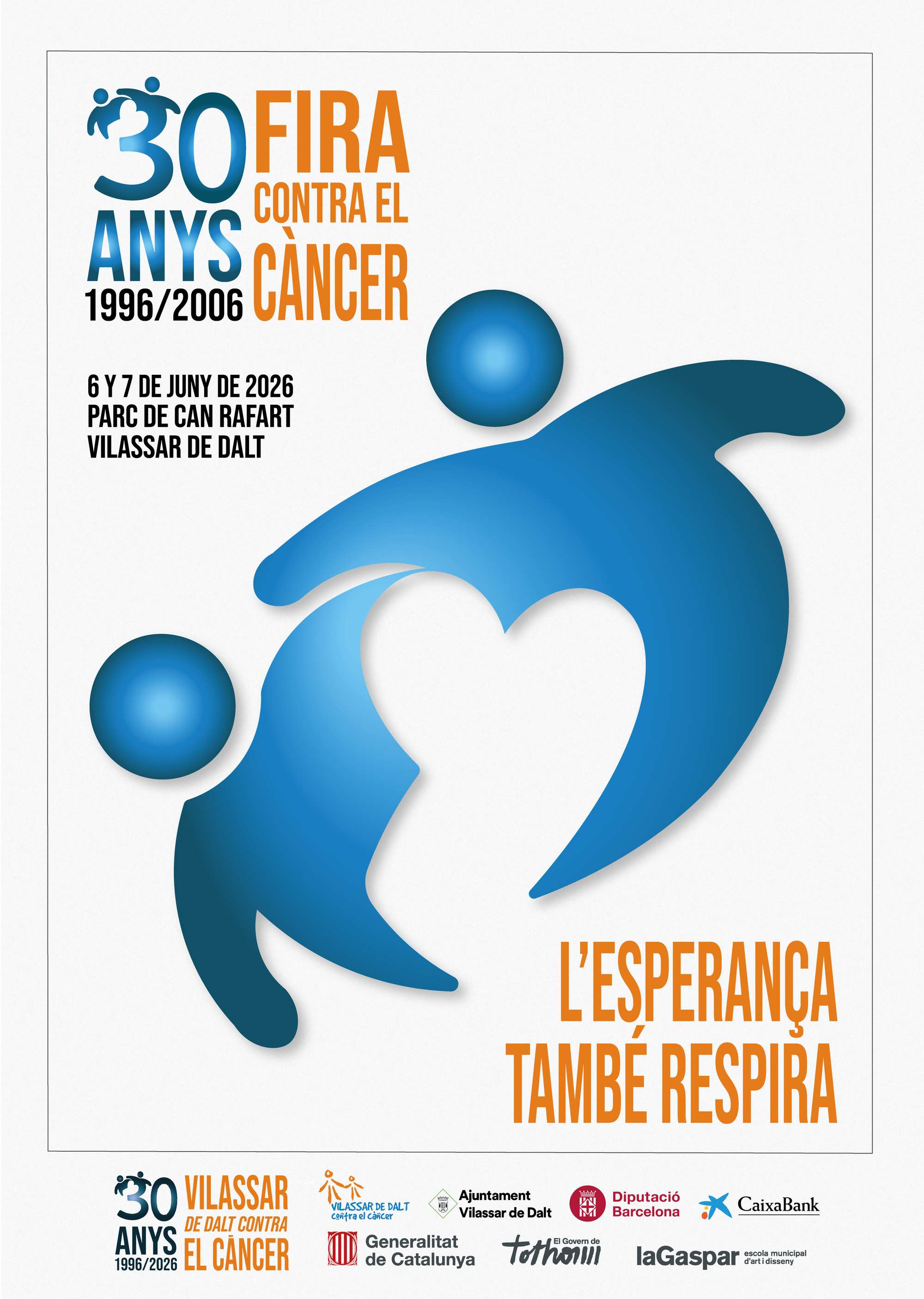 Cartell de la 30a Fira Contra el Càncer a Vilassar de Dalt amb el lema 'L'esperança també respira' Cartell de la 30a Fira Contra el Càncer