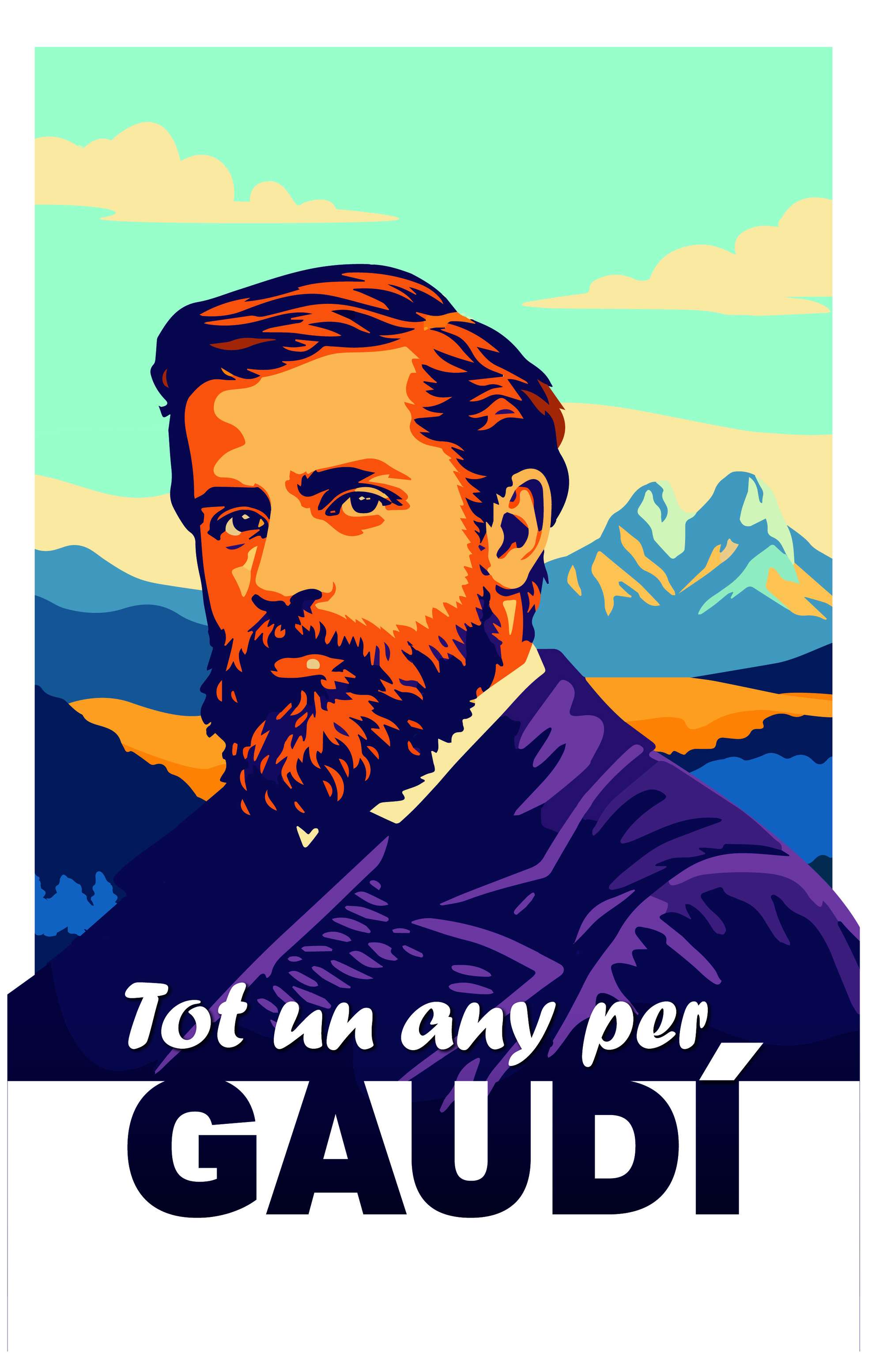 Cartell commemoratiu de l'Any Gaudí a la Pobla de Lillet Cartell Any Gaudí
