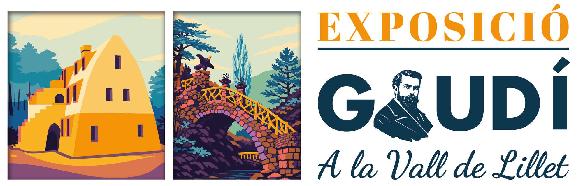 Cartell de l'exposició 'Gaudí a la Vall de Lillet' Exposició Gaudí