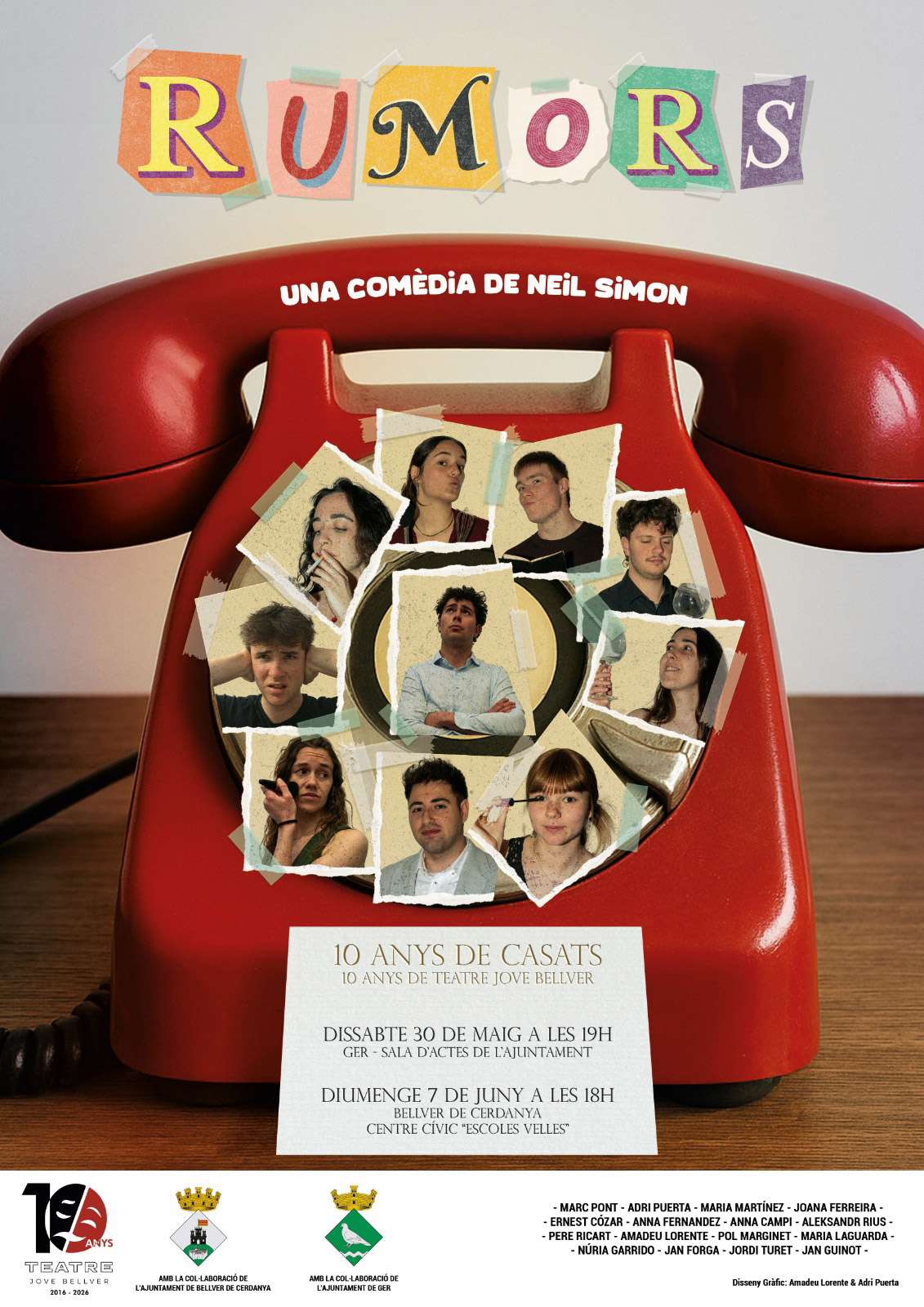 Rumors, comèdia de Neil Simon a Ger i Bellver de Cerdanya | Teatre Jove Bellver 10 anys