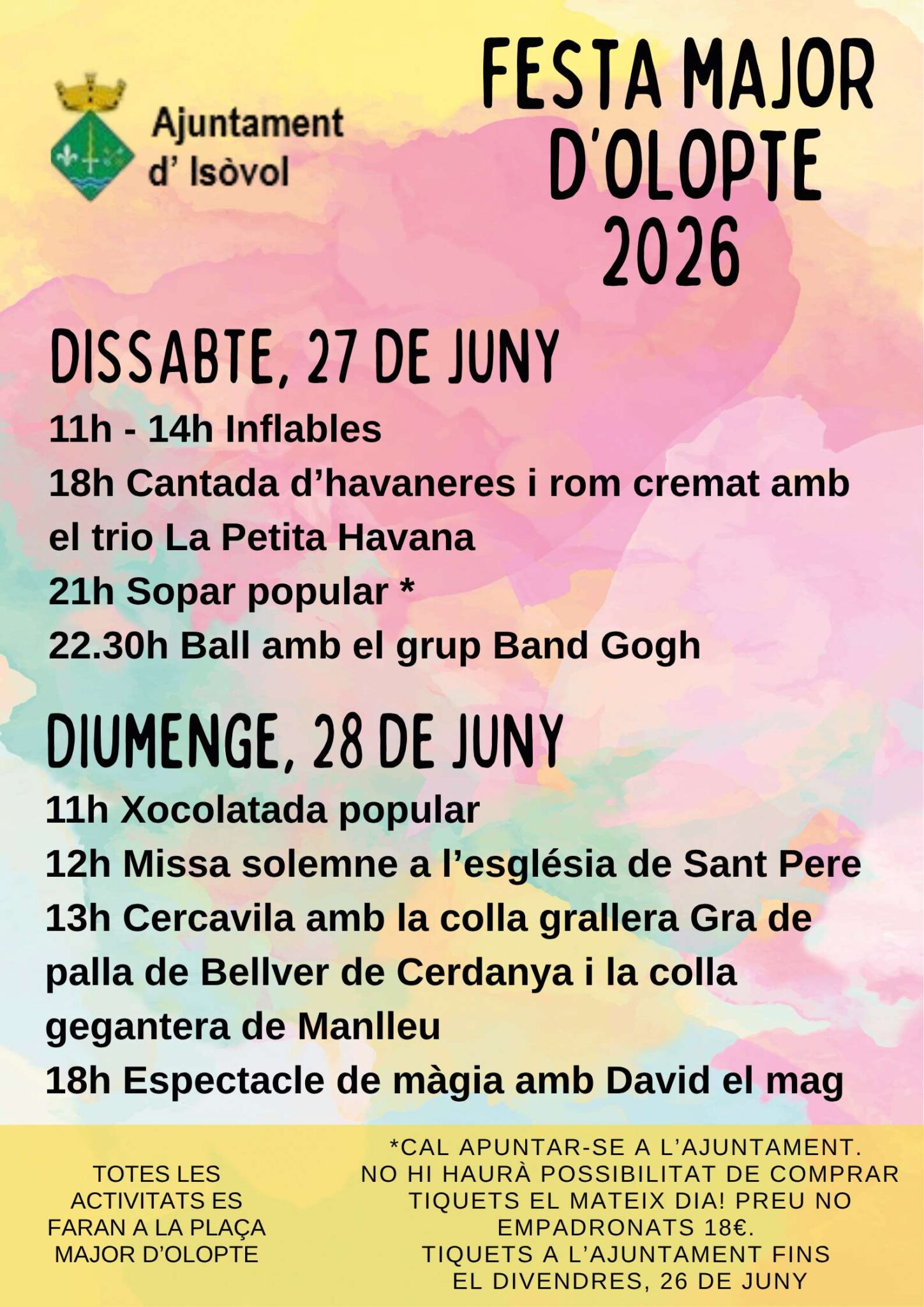 Festa Major d'Olopte 2026 | Programa complet de l'esdeveniment a la Plaça Major