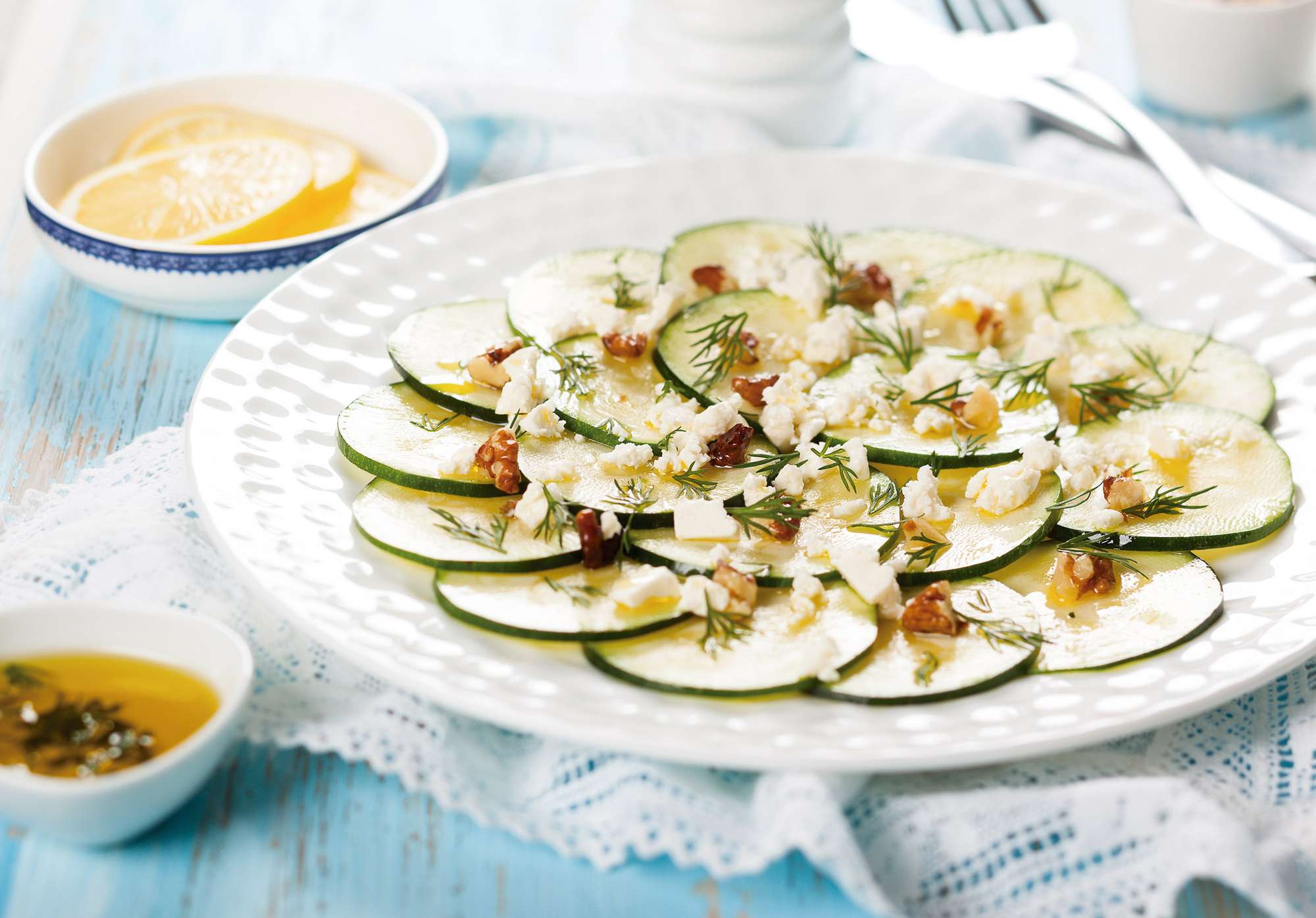 Carpaccio de carbassó amb formatge i nous: recepta fresca i lleugera per a l’estiu a la Cerdanya
