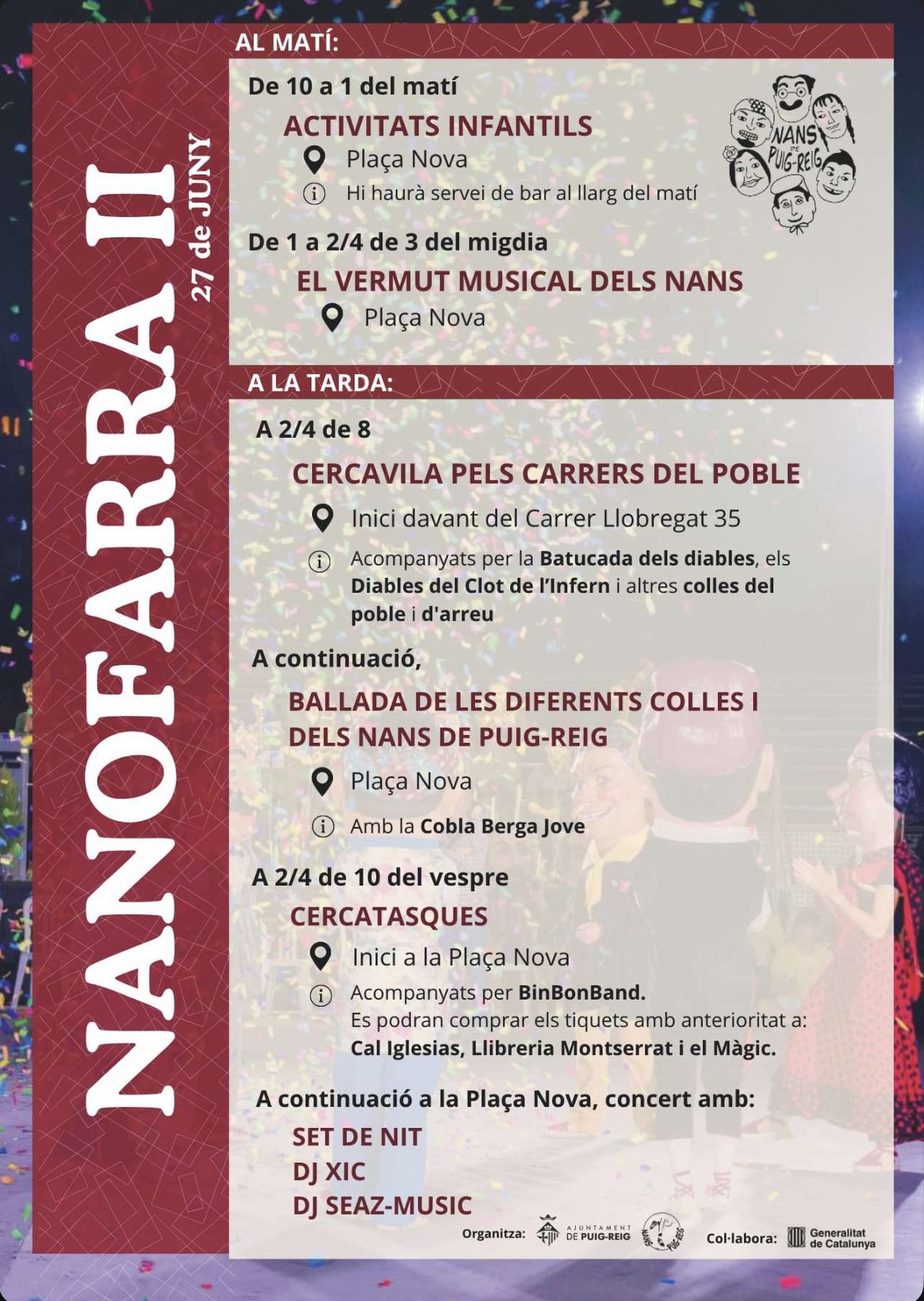 Nanofarra a Puig-Reig: programa d'activitats del 27 de juny