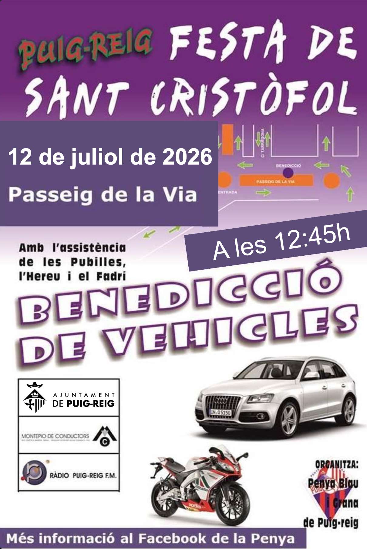Festa de Sant Cristòfol a Puig-Reig: benedicció de vehicles