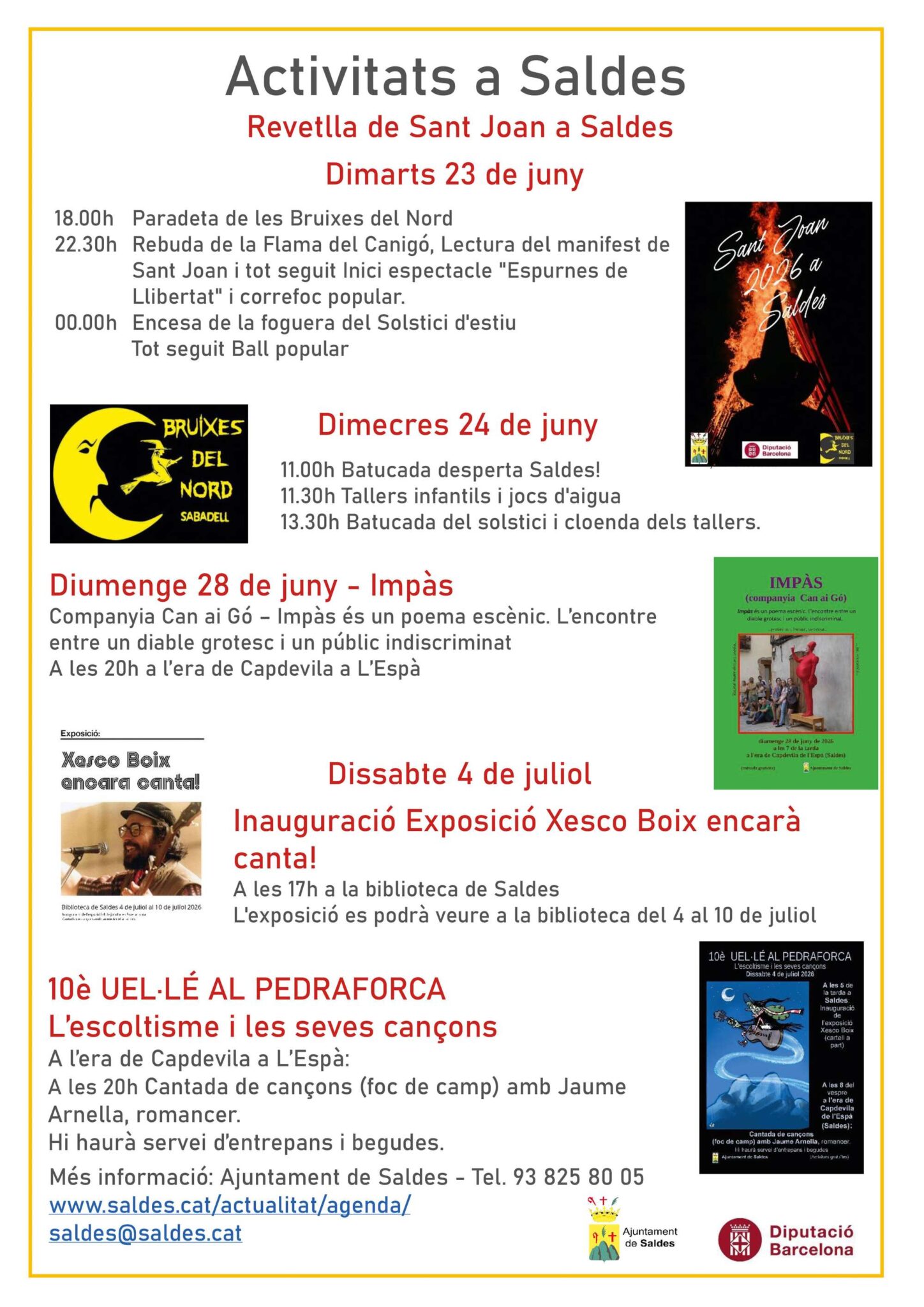 Activitats i festivities a Saldes: programa de juny i juliol