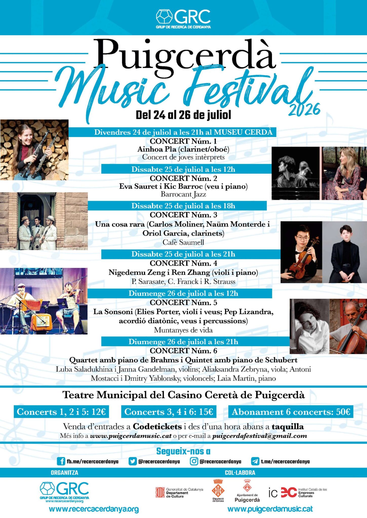 Puigcerdà Music Festival 2024: concerts del 24 al 26 de juliol al Museu Cerdà i Teatre Municipal