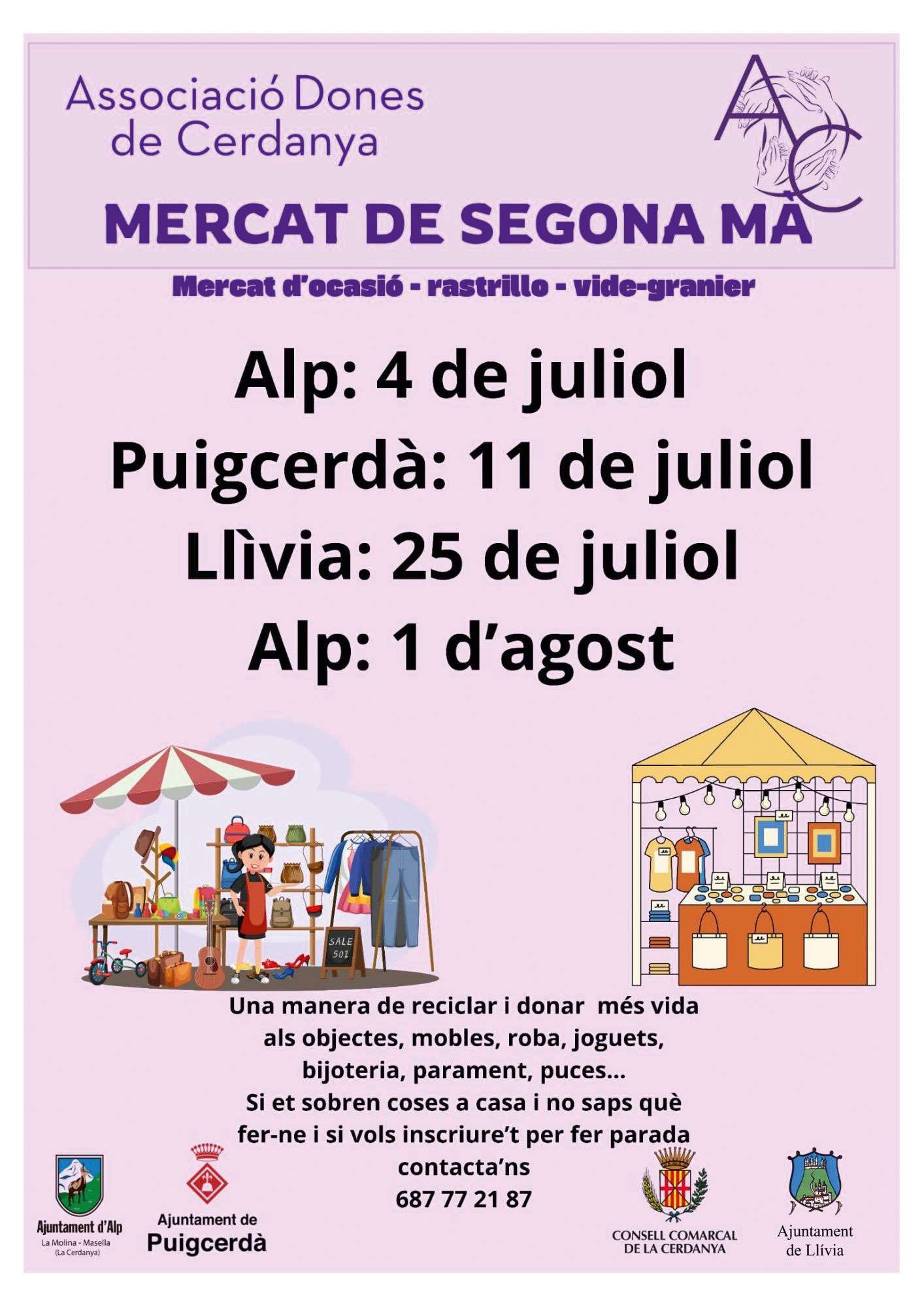 Mercats de segona mà a la Cerdanya: Alp, Puigcerdà i Llívia juliol i agost 2026