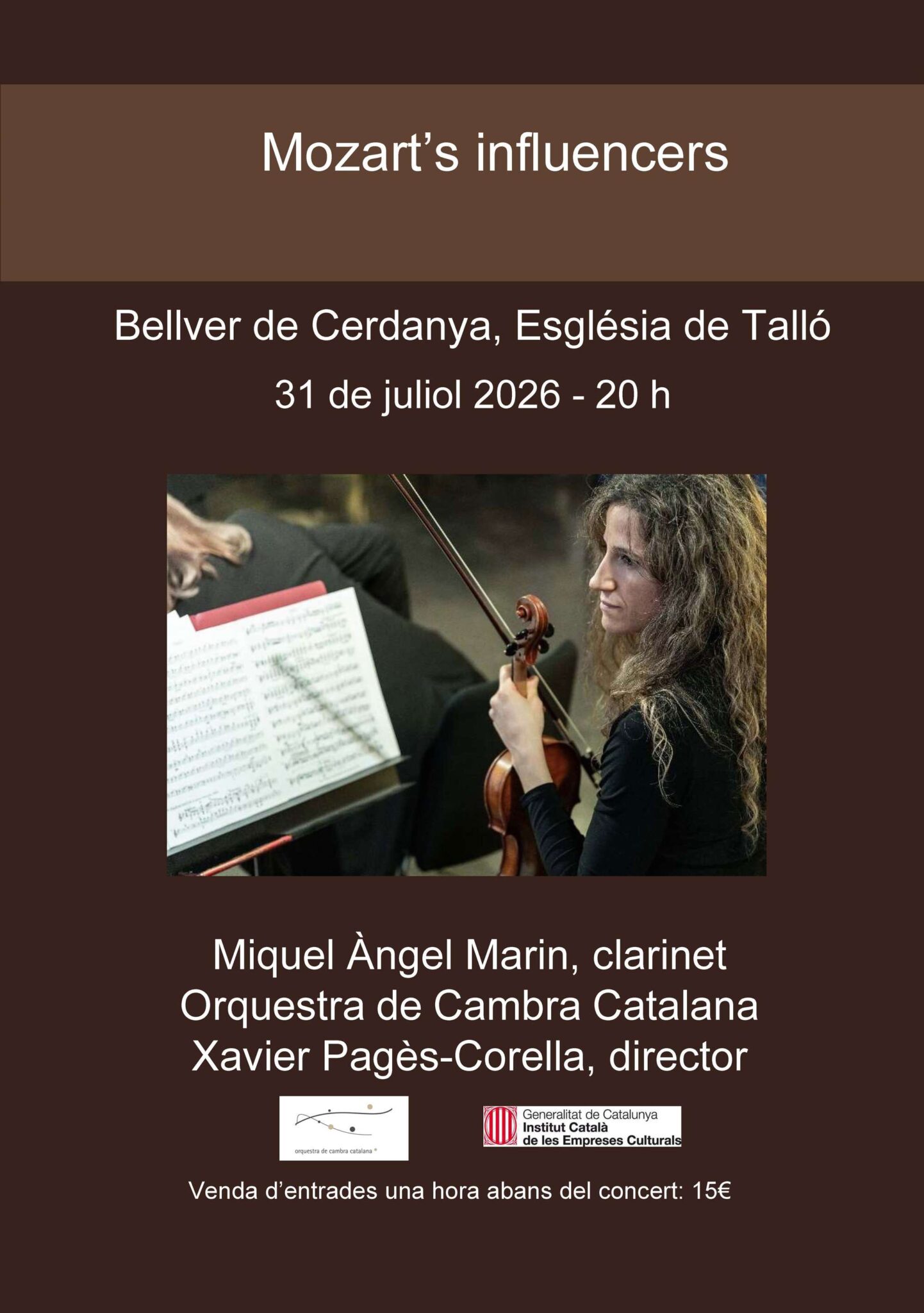 Concert Mozart’s influencers a cerdanya: Miquel Àngel Marin i l’Orquestra de Cambra Catalana