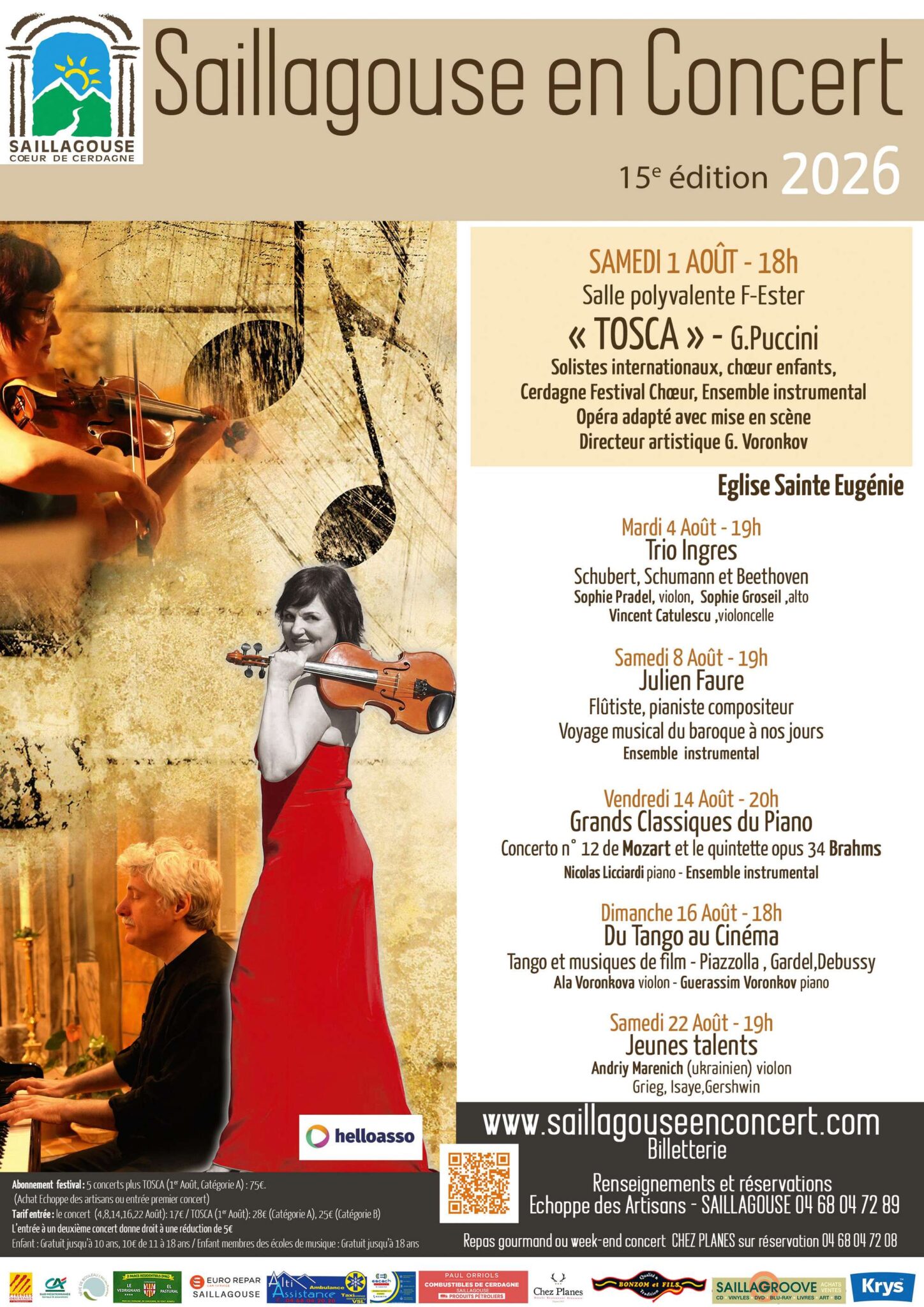 Saillagouse en Concert 2026: 15a edició amb òpera, música clàssica, tango i joves talents