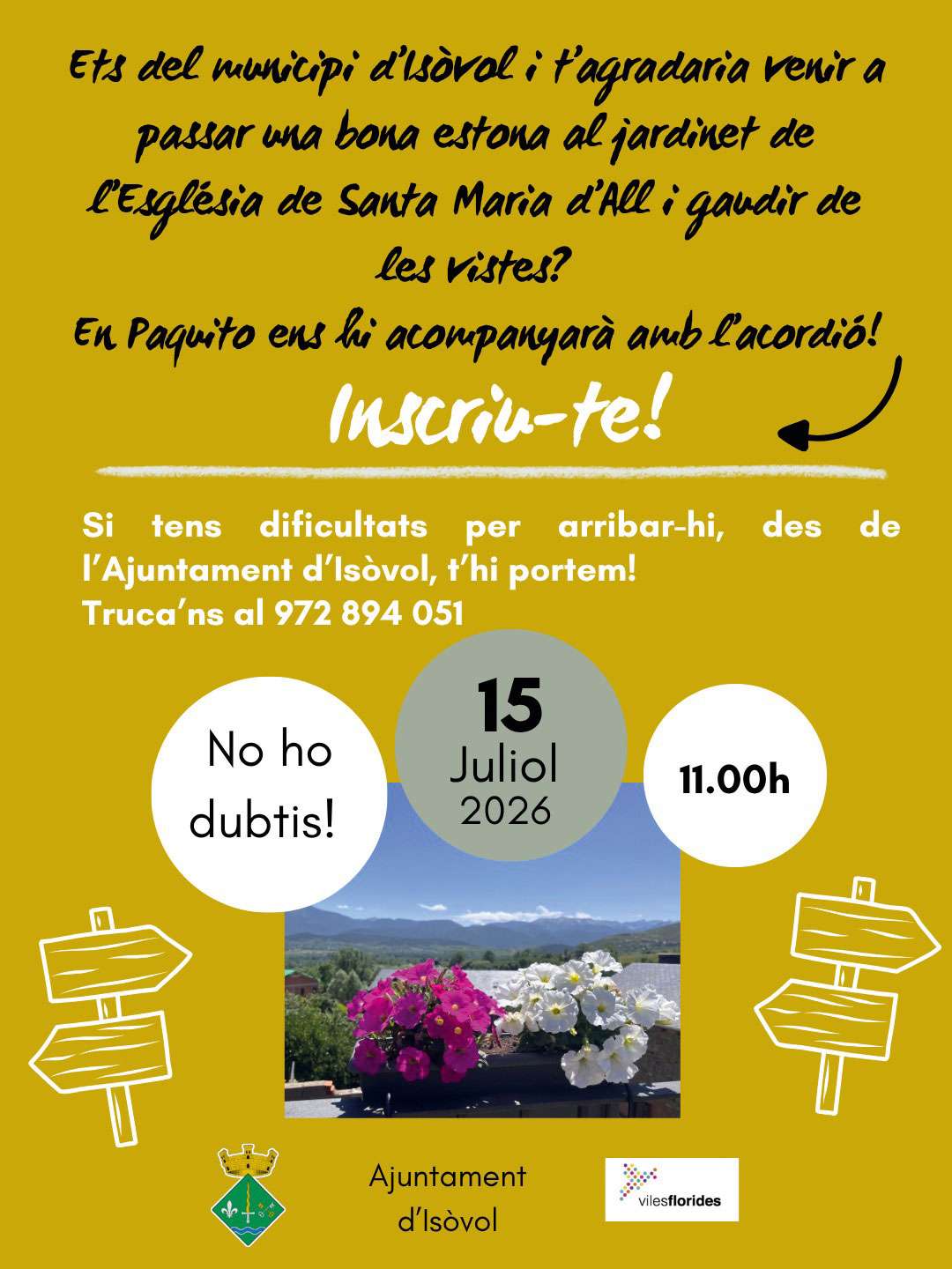 Visita guiada amb música al jardinet de l'Església de Santa Maria d'All a Isòvol