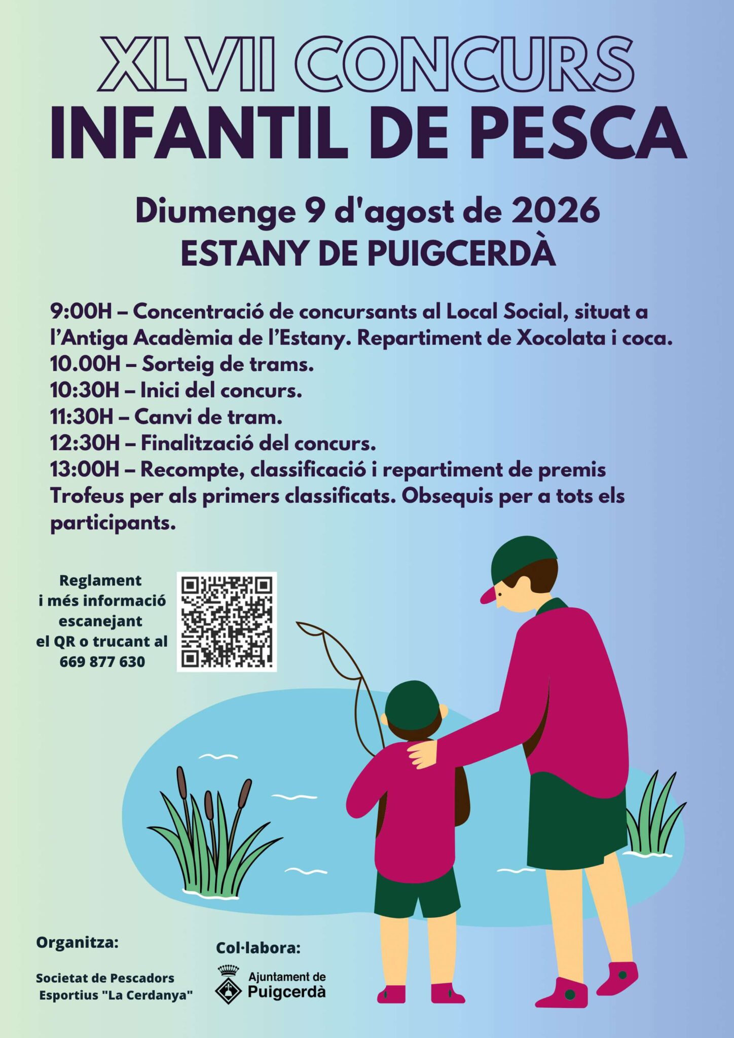 Cartell del XLVII Concurs Infantil de Pesca a l'Estany de Puigcerdà