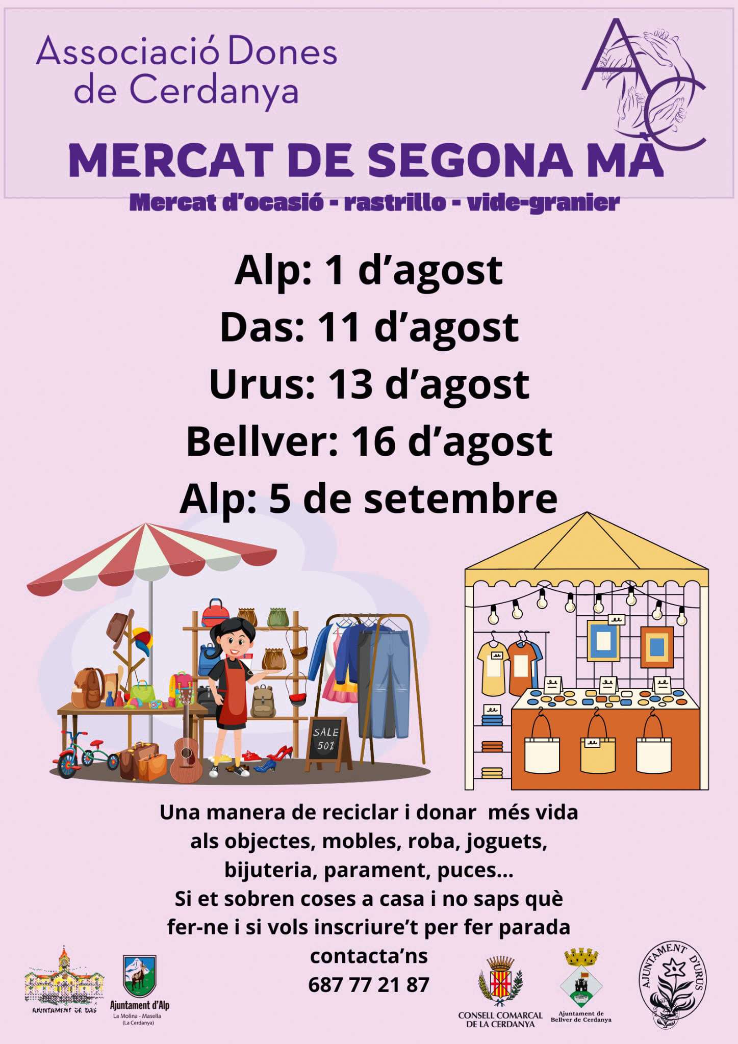 Mercats de segona mà de l’Associació Dones de Cerdanya – Agost i setembre 2026