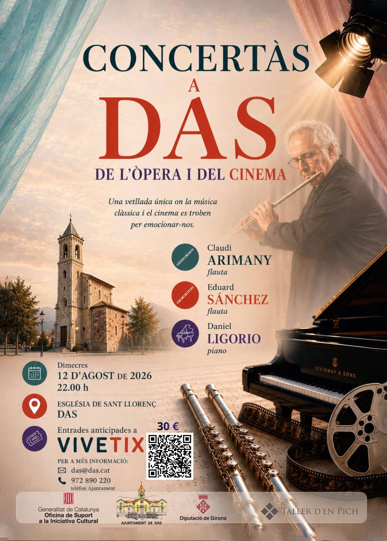 Concerts a Das: vetllada d'òpera i cinema amb música clàssica el 12 d'agost de 2026