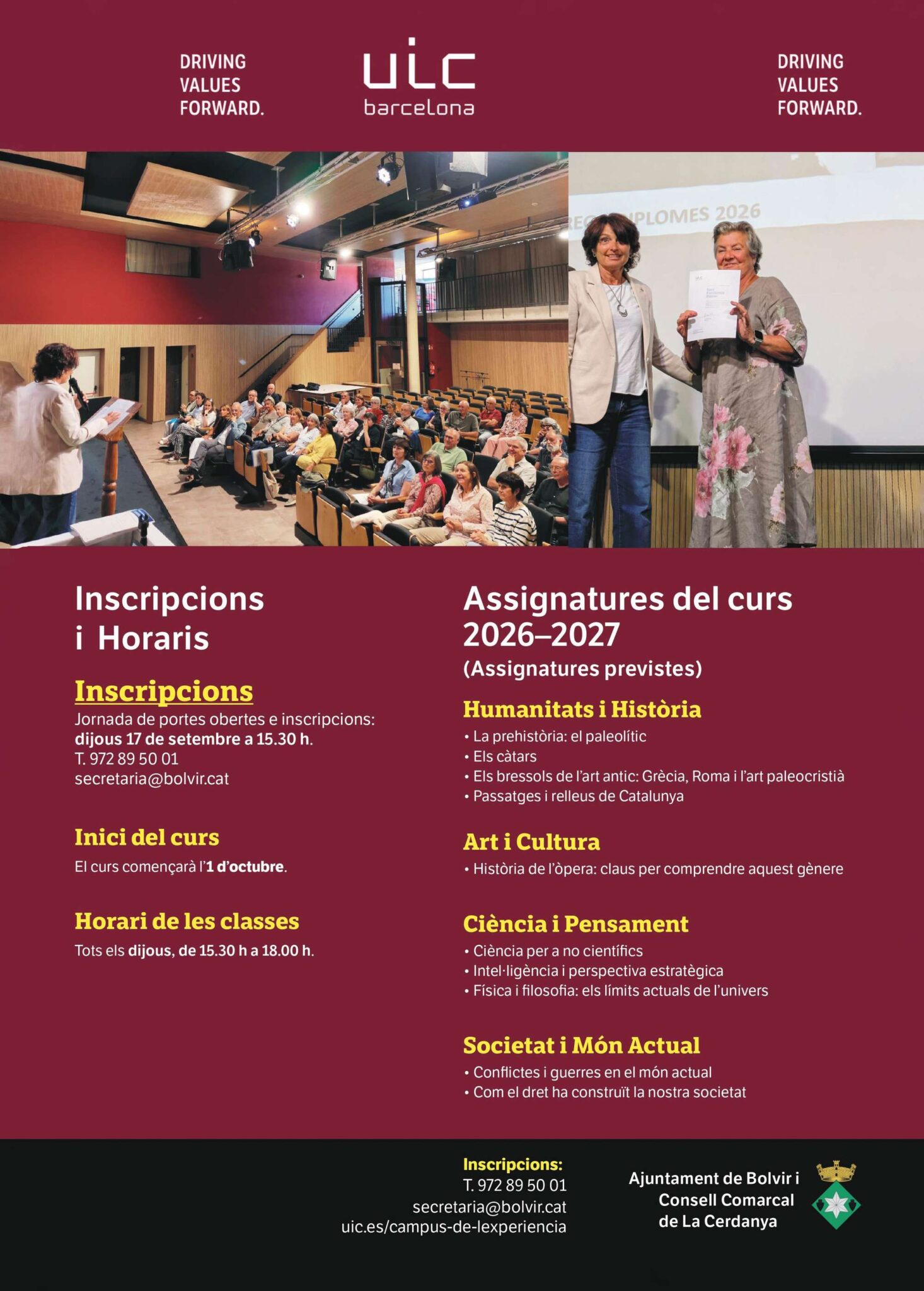 Inscripcions obertes per al Campus de l'Experiència 2026-2027 a Bolvir