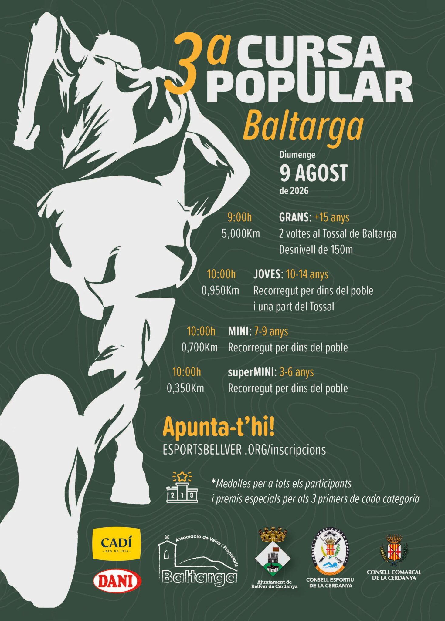 3a Cursa Popular de Baltarga 2026: inscripcions obertes per a totes les edats