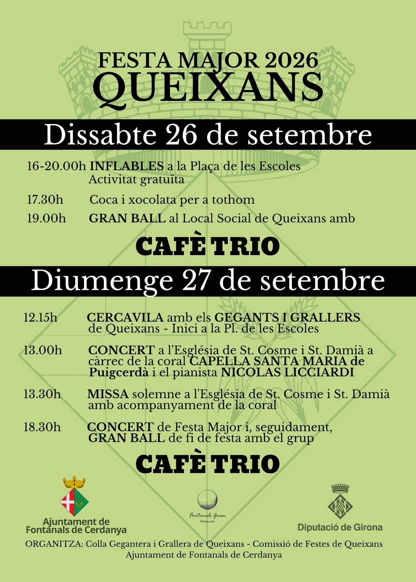 2026 09 2627 FESTA MAJOR DE QUEIXANS VERD