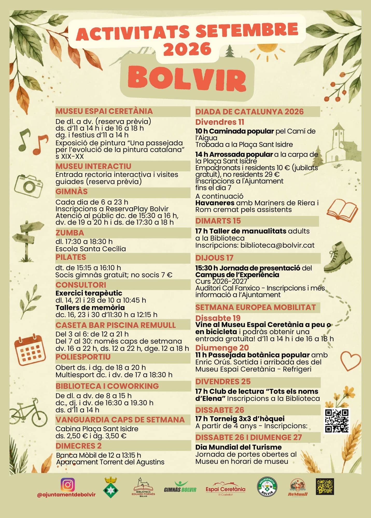 Activitats de setembre 2026 a Bolvir