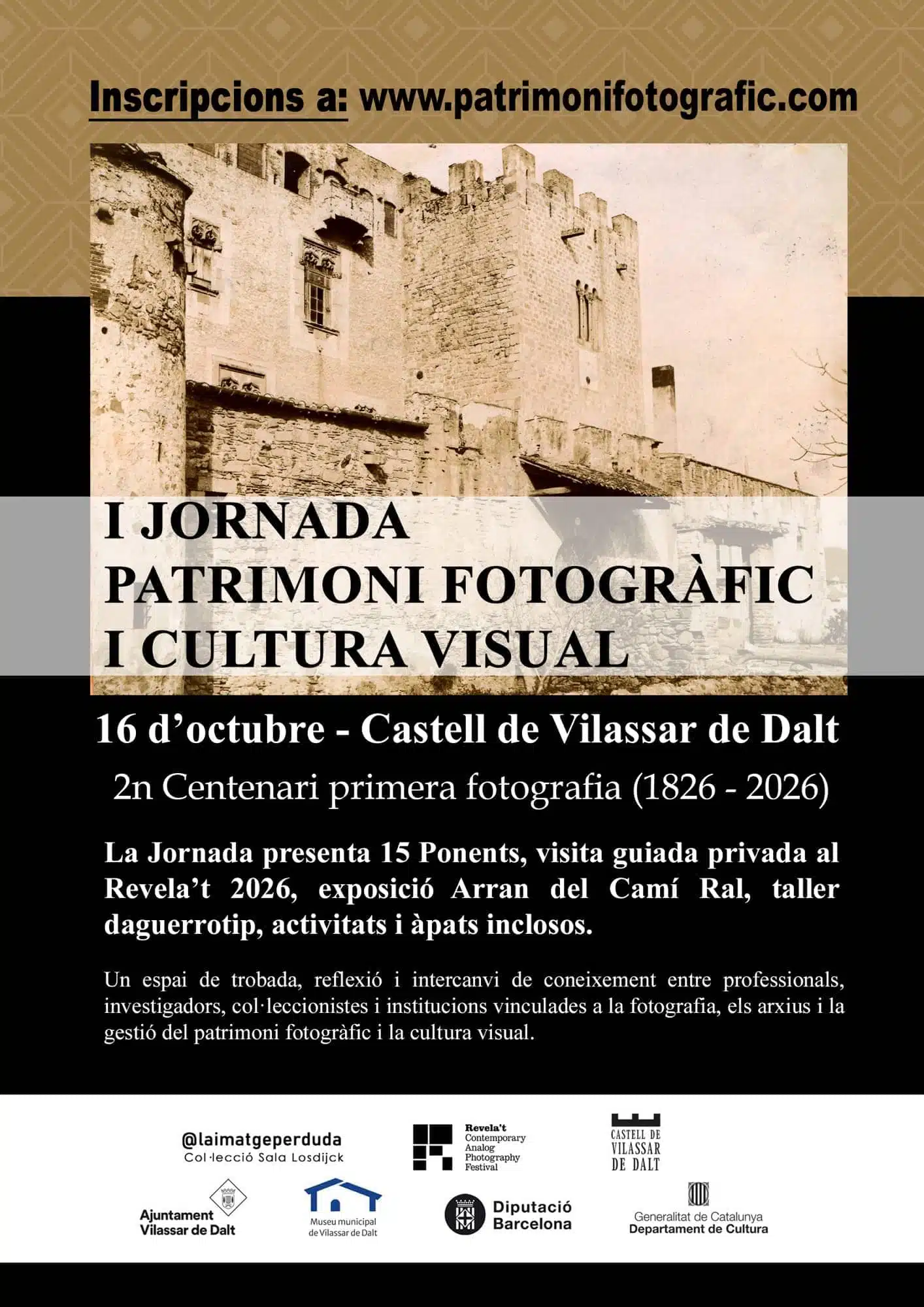 Cartell de la I Jornada Patrimoni Fotogràfic i Cultura Visual