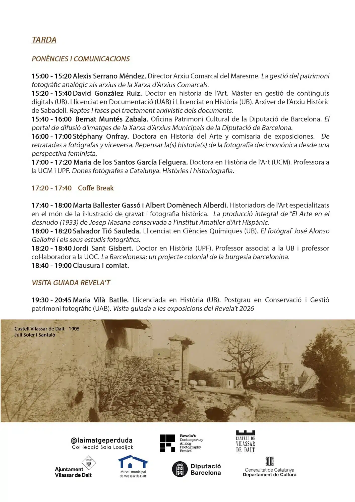 Imatge de la jornada i programa de tarda