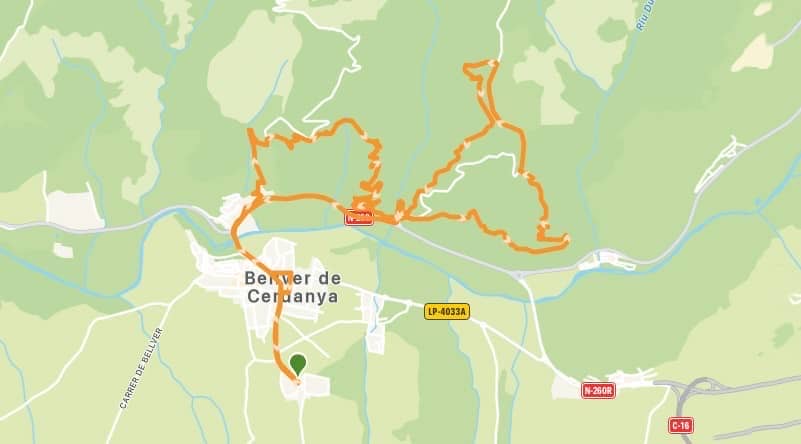 Mapa digital de la zona de Bellver de Cerdanya