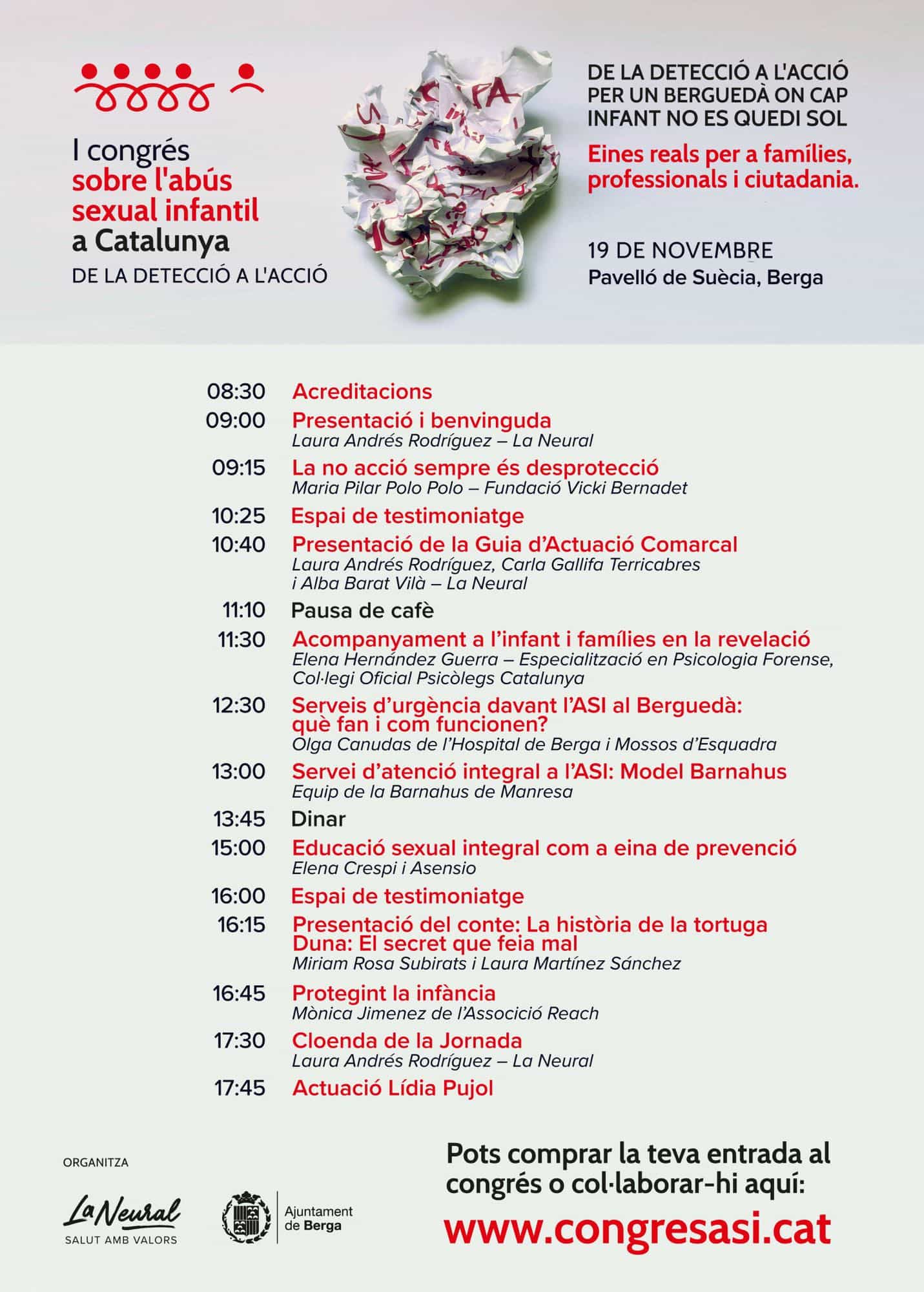 Cartell del I Congrés sobre l'abús sexual infantil a Catalunya