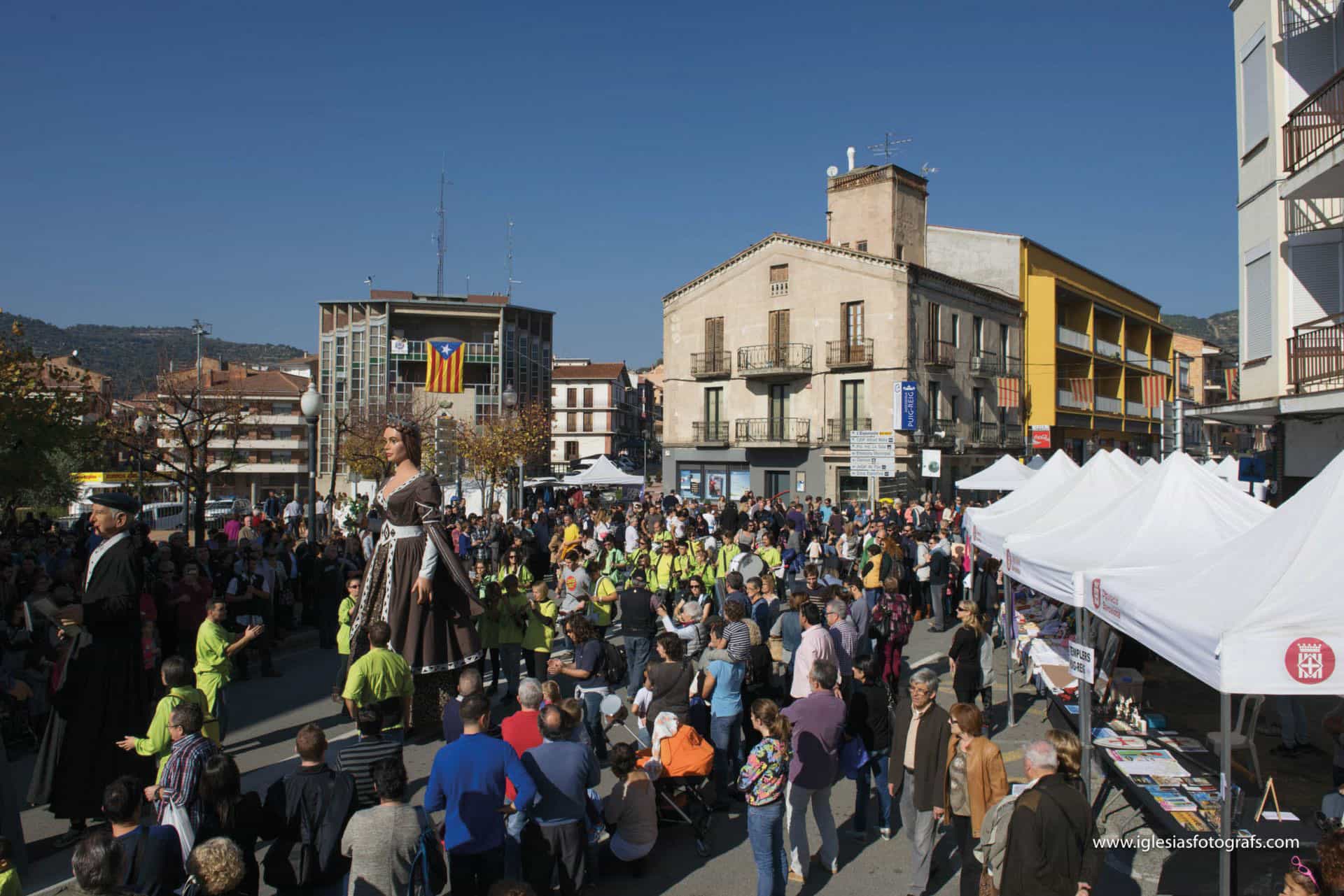 Ambient de festa major amb gegants
