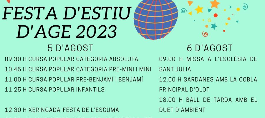 FESTA D'ESTIU D'AGE 2023