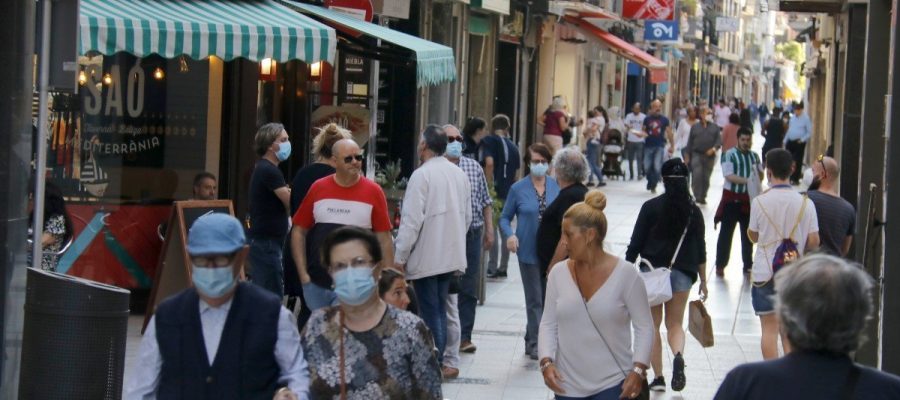 La terrassa d'un bar de Calella