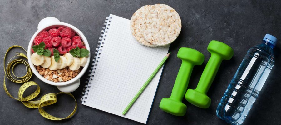 Healthy food and fitness concept