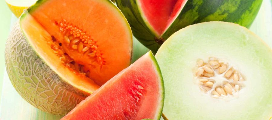 assorted melons and watermelon on the table